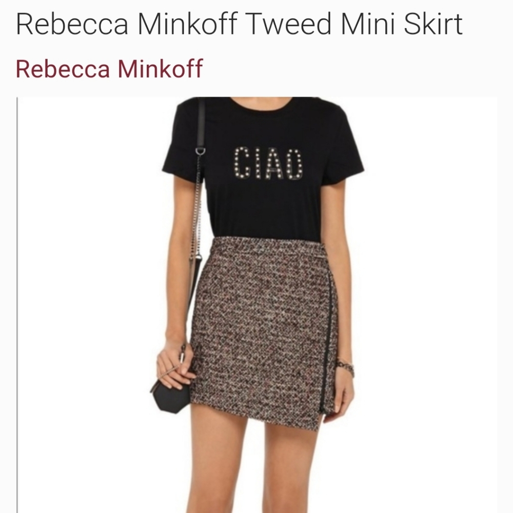 REBECCA MINKOFF Jackson Tweed Mini Skirt